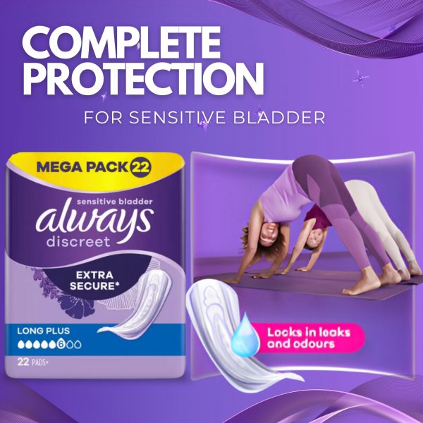 2X Always Discreet Long Plus Pants for Sensitive Bladder Extra Secure 22 Pack - 44 Total - Image 4
