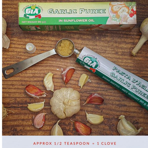 4X Gia Garlic Puree in Sunflower Oil 90g - Image 2