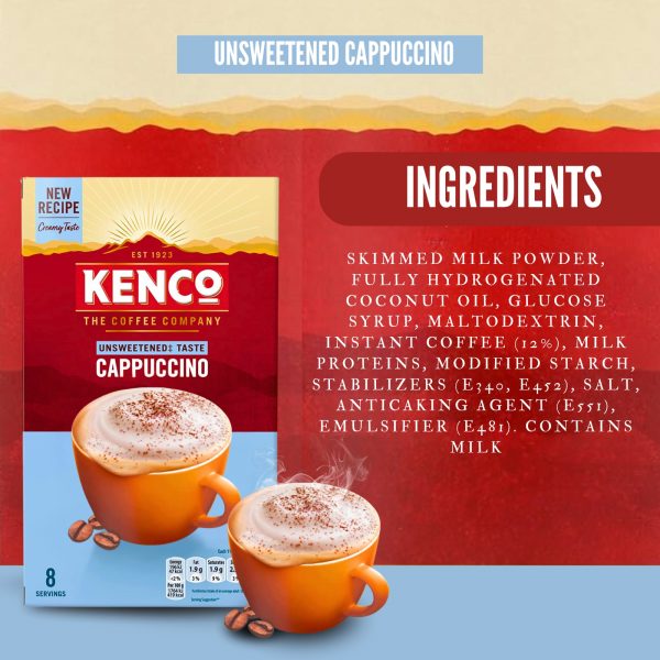 4x Kenco Unsweetened Cappuccino - Image 4