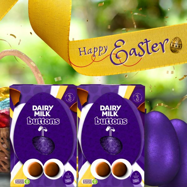 2X Cadbury Dairy Milk Buttons Large Easter Chocolate Eggs - Image 3
