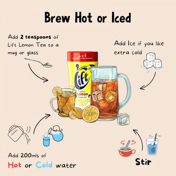 4X Lift Instant Lemon Flavour Tea - Image 2
