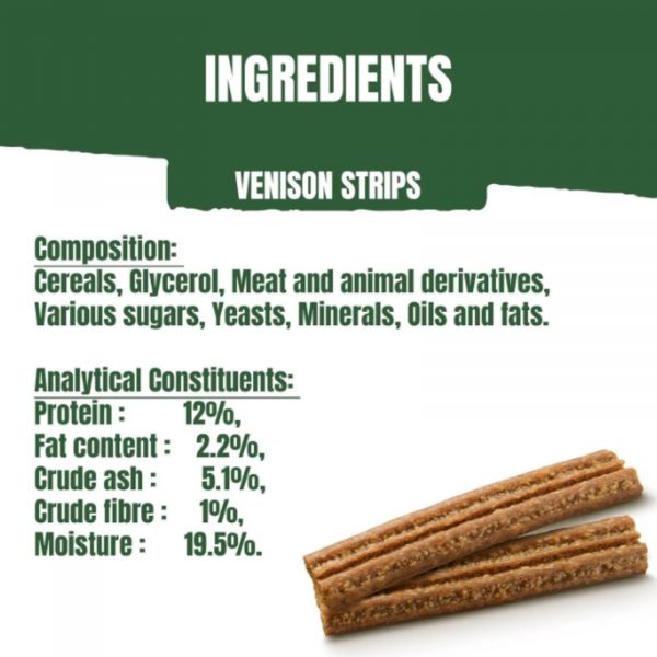 3X Adventuros Buffalo Flavour Sticks 120g, Nuggets Boar Flavour 90g and Strips Venison Flavour Dog Treats - Image 3