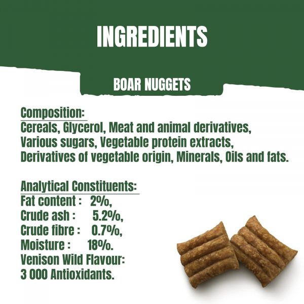 3X Adventuros Buffalo Flavour Sticks 120g, Nuggets Boar Flavour 90g and Strips Venison Flavour Dog Treats - Image 2