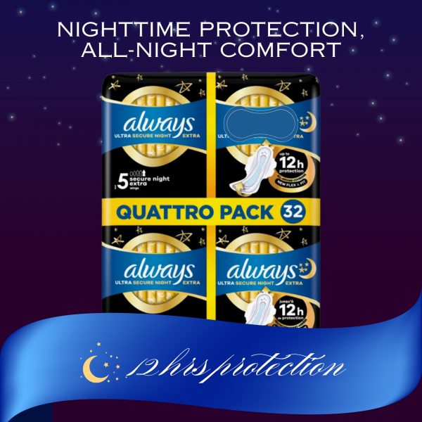 Always Ultra Secure Night Extra (Size 5) 32 Pads - Image 6