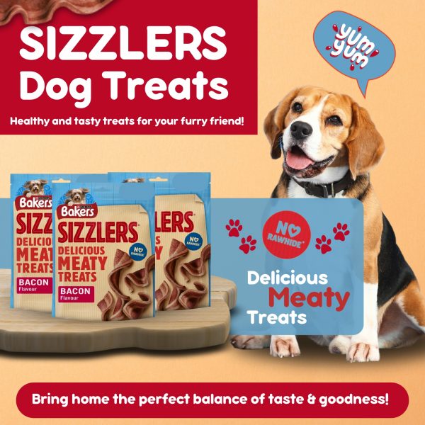 6X Bakers Sizzlers Meaty Treats Bacon Flavour - Image 5