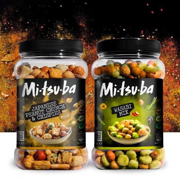 2X Mitsuba Japanese Peanut Crunch & Crispies & Wasabi Mix Crackers - Image 5