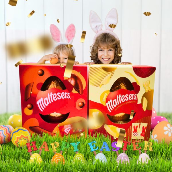 2X Maltesers Chocolate And Maltesers White Bunny Small Easter Chocolate Eggs w/ Thank you Card - Image 5
