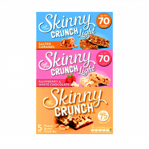Skinny Bars Raspberry, Peanut Butter & Salted Caramel