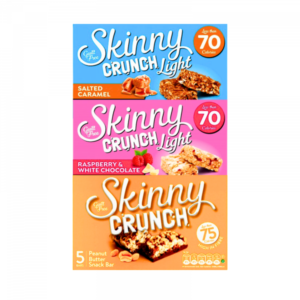 Skinny Bars Raspberry, Peanut Butter & Salted Caramel