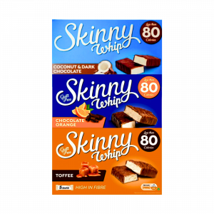 Skinny Bars Coconut, Chocolate Orange, Toffee