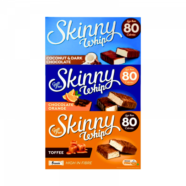 Skinny Bars Coconut, Chocolate Orange, Toffee