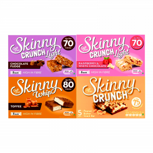 Skinny Bars Toffee, Peanut Butter, Raspberry & Chocolate Fudge