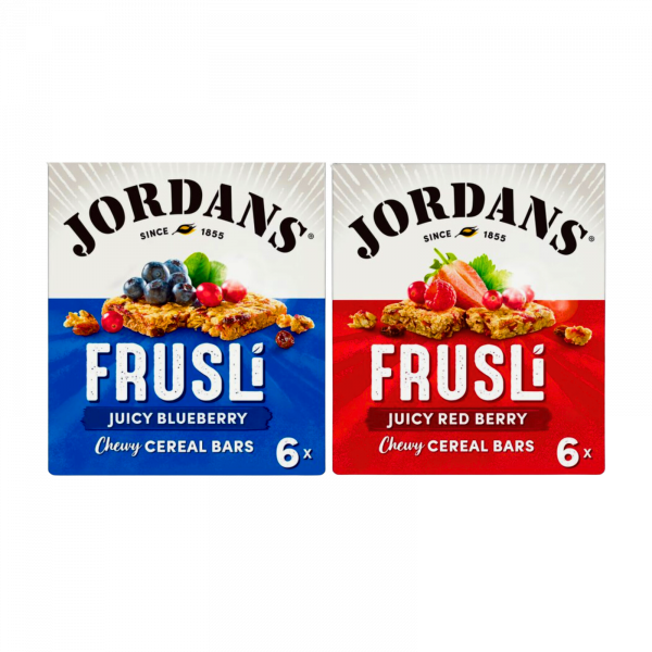 2X Jordans Frusli Juicy Red Berry & BlueBerry Cereal Bars