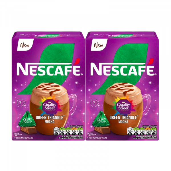 2X Nescafe Green Triangle Mocha Flavoured Coffee