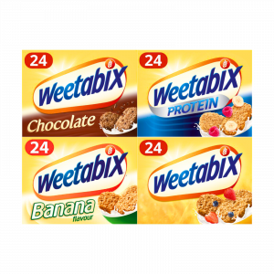4X Weetabix Chocolate, Banana, Protein & Original Cereal Biscuits