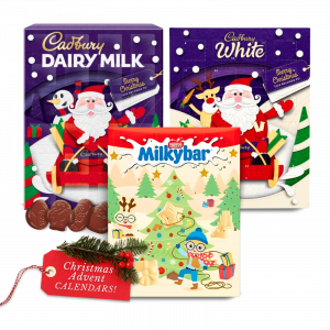 3X Christmas Cadbury Dairy Milk, Milky Bar And Cadbury White Advent Calendars