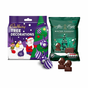 2X Chocolate Cadbury Tree Decorations And After & Eight Winter Fondant Bag Bundle