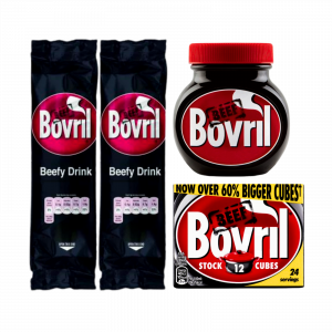 4X Bovril Beefy Drink, Beef and Yeast Extract and Bovril beefy Stock Cubes