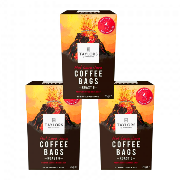 3X Taylors Hot Lava Java Coffee Bags Roast 6