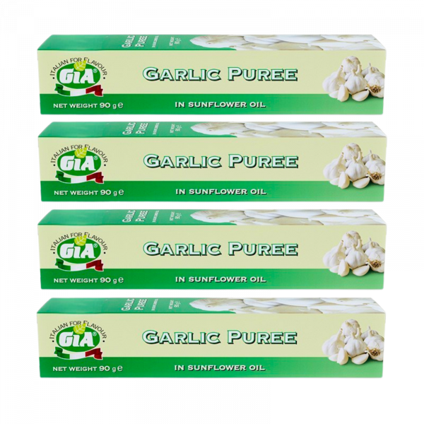 4X Gia Garlic Puree in Sunflower Oil 90g