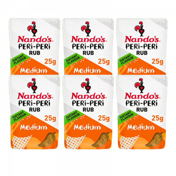 6X Nando's Medium Rub Instant Flavour 25g