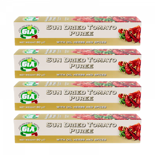 4X Gia Tomato Puree Sun Dried Tomato Puree 70g