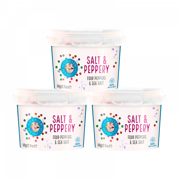 3X Cornish Salt & Peppery Four peppers And Sea Salt 60g