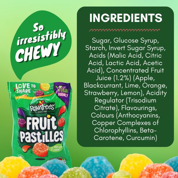 4X Rowntrees Fruit Gums, Jelly tots, Pick & Mix, And Fruit Pastilles Vegan friendly Gummy Snacks - Image 2