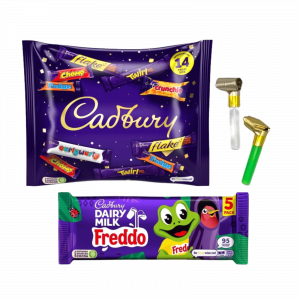 2X Cadbury Treats Bag And Dairy Milk Freddo with 2X Halloween Party Whistle
