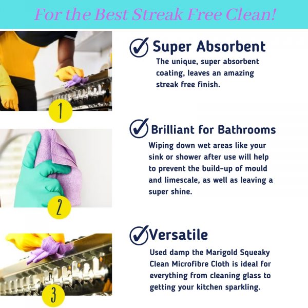 4X Marigold Squeaky clean microfibre cloth - Image 2