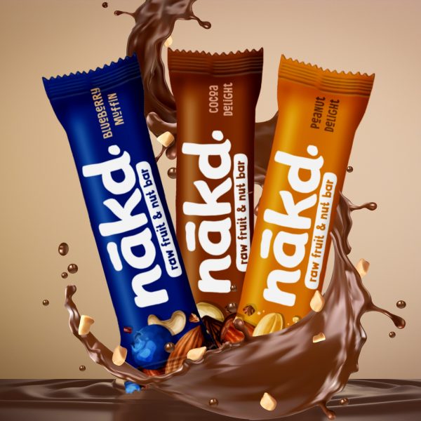 Nakd Yummy Mix Blueberry Muffin, Peanut Delight & Cocoa Orange Raw fruit and Nut Bars - 24 Bars - Image 4