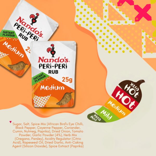 6X Nando's Medium Rub Instant Flavour 25g - Image 2
