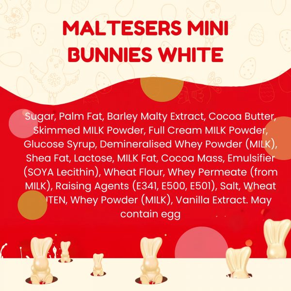 3X Maltesers Mini Bunnies Poprcorn, White Mini Bunnies And Chocolate Mini Bunnies Easter Treats - Image 2