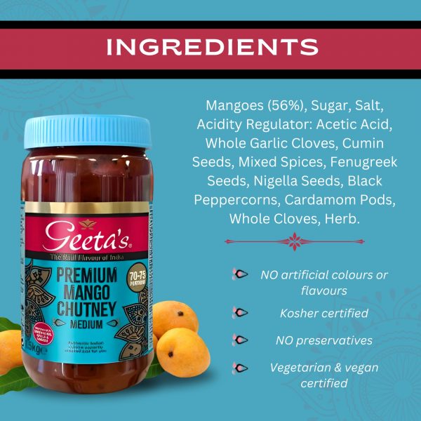 Geeta's Premium Mango Chutney Medium - Image 2