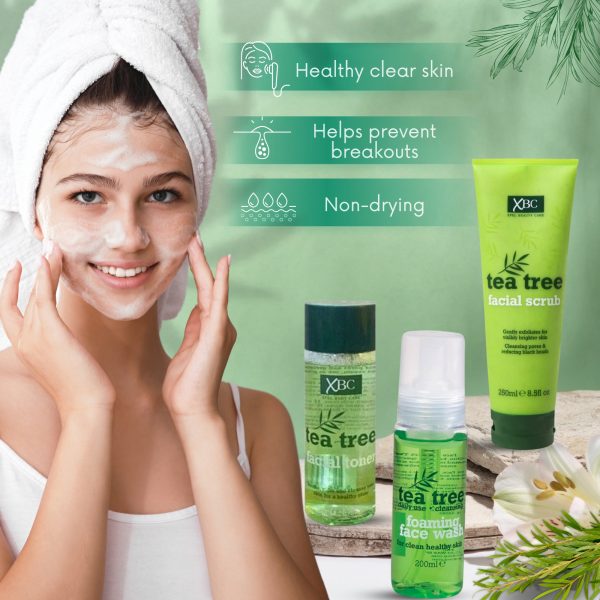 3X Tea Tree XBC Facial Scrub, Tea tree Facial Toner And Tea tree Foaming Face Wash - Image 5