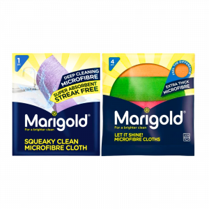 2X Marigold Squeaky clean microfibre cloth And Extra Thick Microfibre Let it shine cloths