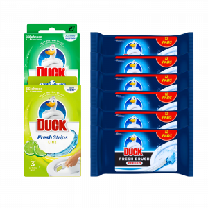 8X Bundle Duck Fresh Brush Refills, Duck Pine Fresh Strips And Lime Fresh Strips