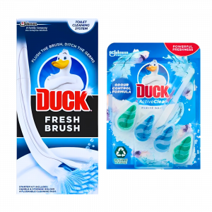 2X Duck Fresh Brush And Odour Control Active Clean Rimblocks