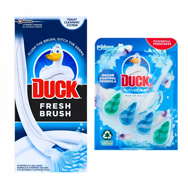 2X Duck Fresh Brush And Odour Control Active Clean Rimblocks