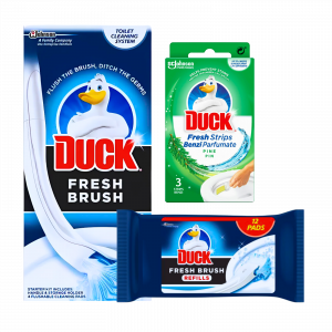 3X Bundle Duck Fresh Brush, Fresh Brush Refills And Duck Pine Fresh Strips