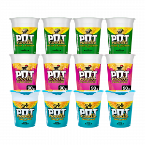 12X King Pot Noodles Chicken & Mushroom, Piri-Piri Chicken And Sweet & Sour Flavour 90g