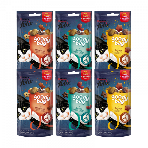 6X Felix Cat Treats Mixed Grill, Seaside And Original