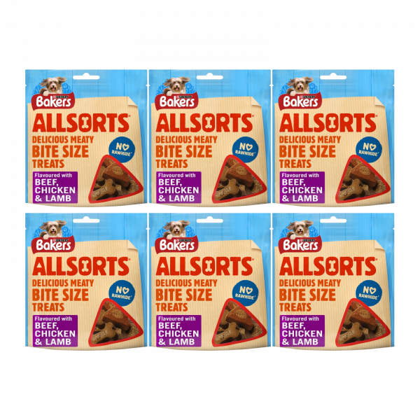 6X Bakers Dog Treats Beef, Chicken and Lamb 98g