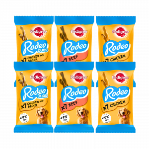 6X Rodeo Adult Dog Treats Chicken & Bacon, Beef and Chicken