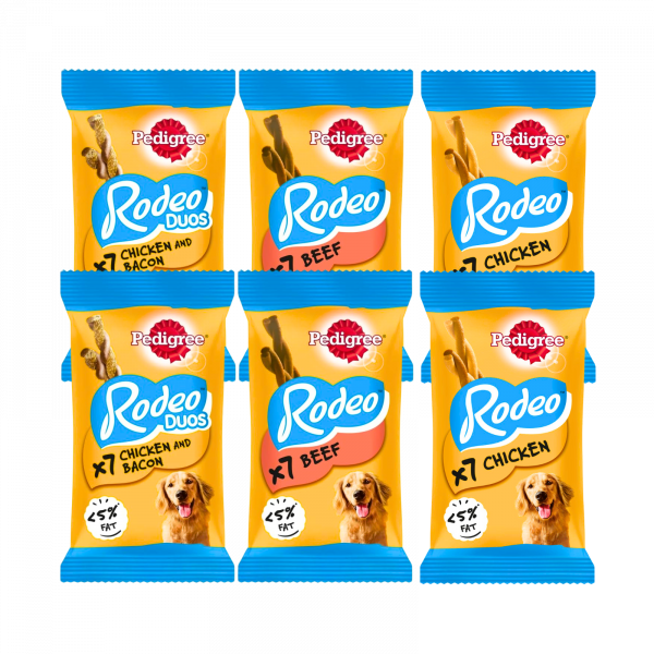 6X Rodeo Adult Dog Treats Chicken & Bacon, Beef and Chicken