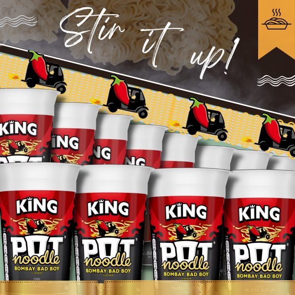 12X King Pot Noodles Bombay Bad Boy Flavour - Image 3