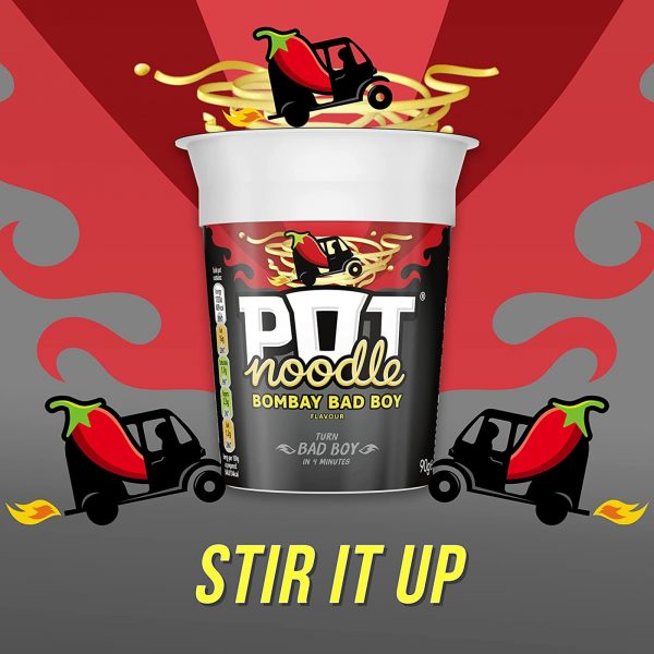 12X King Pot Noodles Chicken & Mushroom, Doner Kebab, Bombay Bad Boy And Sweet & Sour Flavour 90g - Image 3
