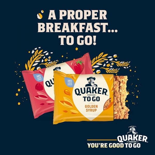 Quaker Oats Porridge to go Golden Syrup & Strawberry, Raspberry and Cranberry Breakfast Cereal - Image 4