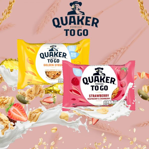 Quaker Oats Porridge to go Golden Syrup & Strawberry, Raspberry and Cranberry Breakfast Cereal - Image 5