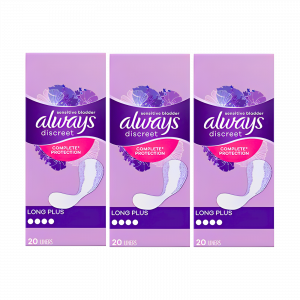 3X Always Discreet Sensitive Bladder Complete Protection Long Plus 20 pads - 60 pads in total